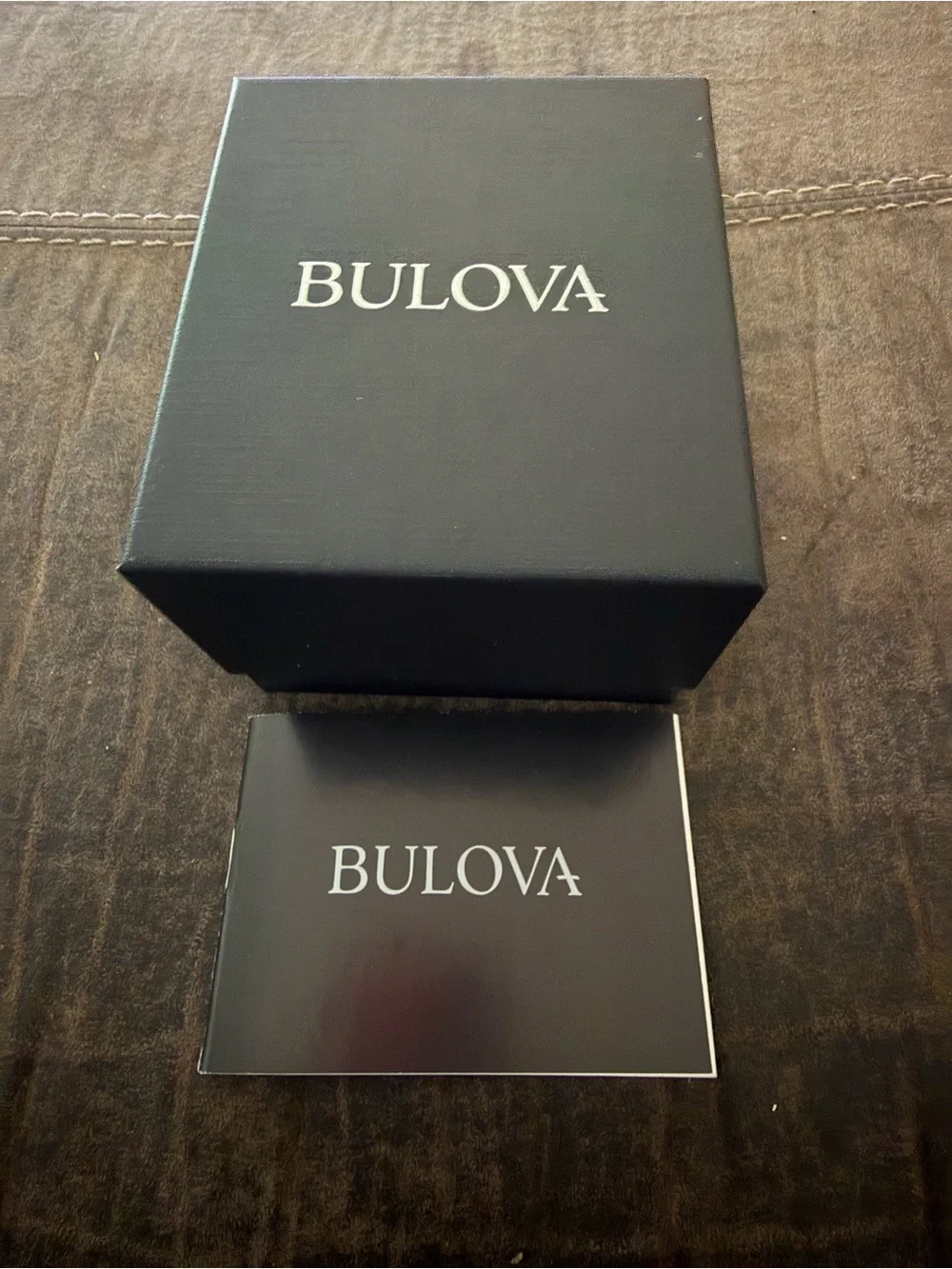 Bulova Silver Dial Watch with Black Leather Strap